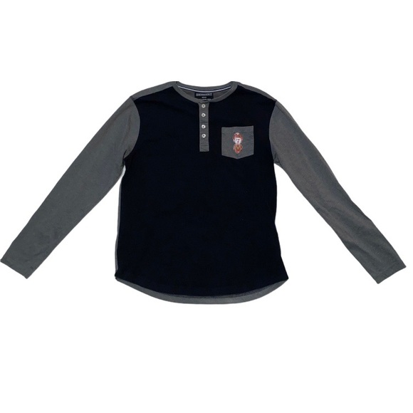 North & Acrux Colorblock Henley Baseball T- Shirt - Picture 1 of 4